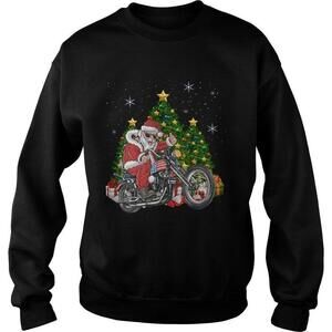 Biker Santa Motorcycle Merry Christmas Rider Holiday Festive Sweatshirt